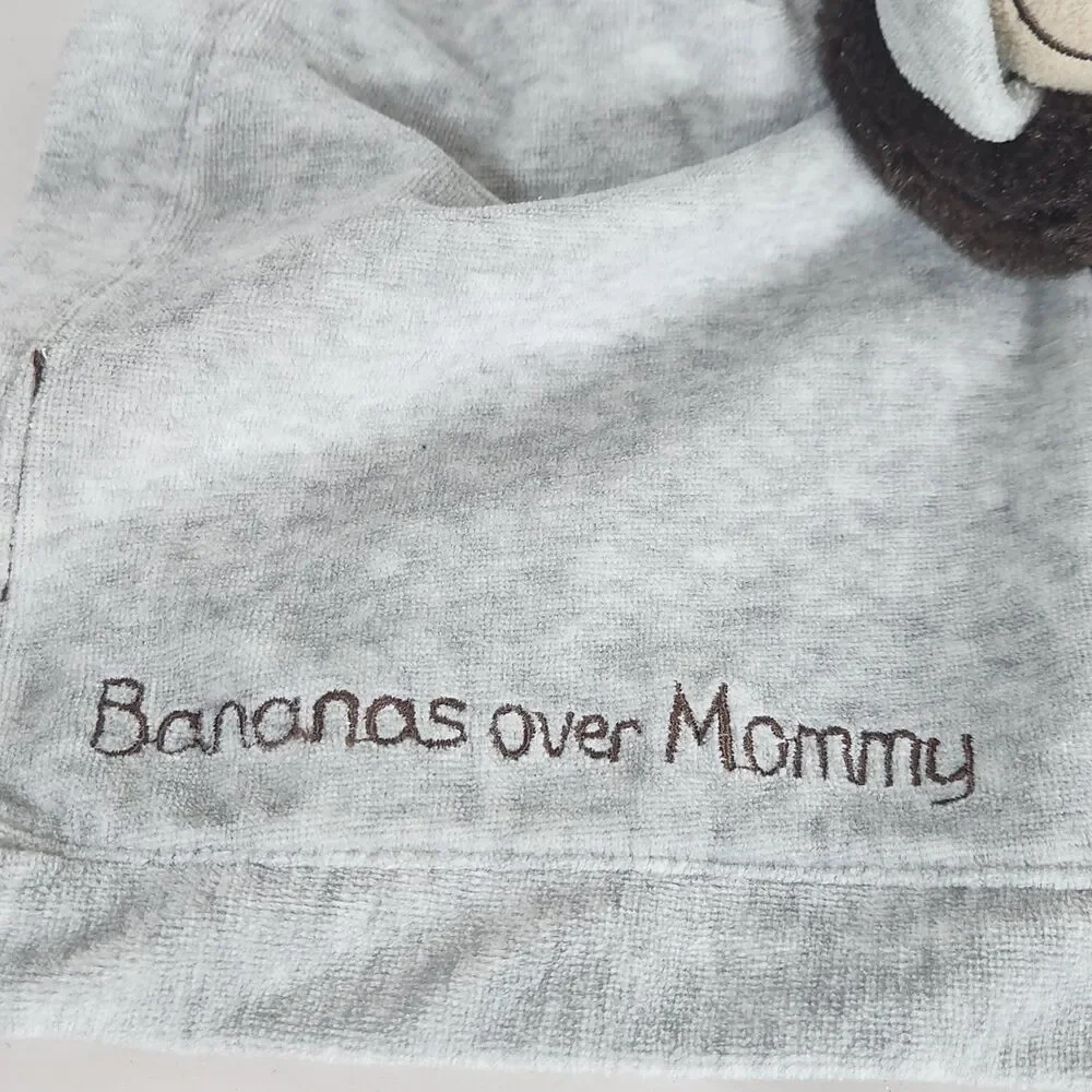 Carters Unisex Lovey Monkey Bananas Over Mommy Rattle Toy Satin Back Plush Brown